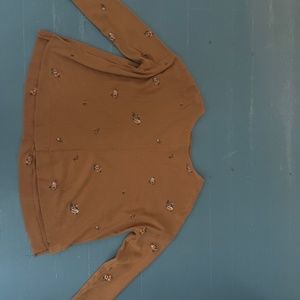 Altar'd State Floral Long Sleeved Knit Top